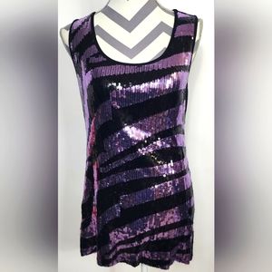 Body C black and purple sequence top, large